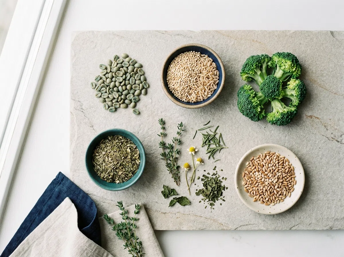 Green coffee beans and chromium-rich grains - green coffee extract food supplement ingredients